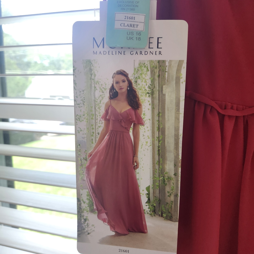 Mori Lee Claret Maxi Dress